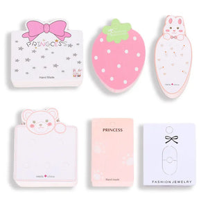 50pcs Girls Rabbit Pattern Hairpin Display Cards for DIY Kids Hair