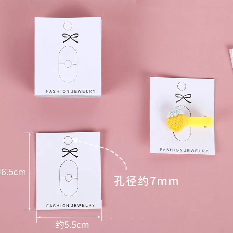 50pcs Girls Rabbit Pattern Hairpin Display Cards for DIY Kids Hair