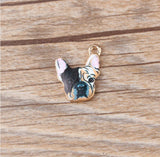 50pcs Metal French Bulldog Charms Assorted Models for DIY Jewelry Making