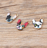 50pcs Metal French Bulldog Charms Assorted Models for DIY Jewelry Making