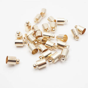 50pcs Necklace Earring End Tip Cap for Tassel Leather Cord Crimp Caps HK013