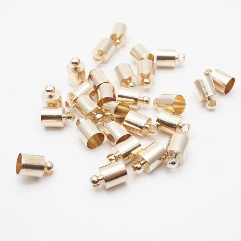 50pcs Necklace Earring End Tip Cap for Tassel Leather Cord Crimp Caps HK013