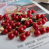 50pcs DIY Jewelry Accessories Alloy Pendant Bracelet Pearl Cherry