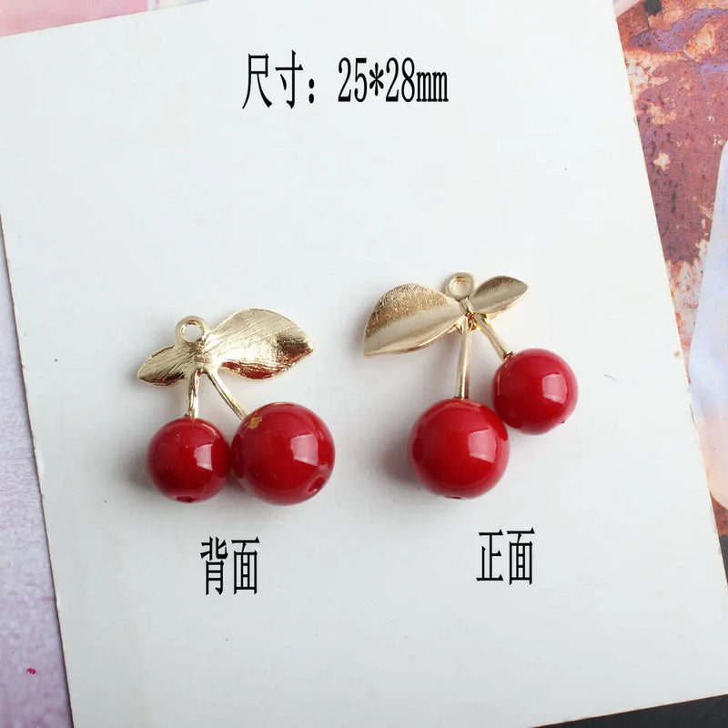 50pcs DIY Jewelry Accessories Alloy Pendant Bracelet Pearl Cherry