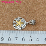 50pcs Starfish Alloy Charm Beads for European Charm Bracelet Jewelry