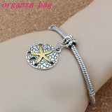 50pcs Starfish Alloy Charm Beads for European Charm Bracelet Jewelry