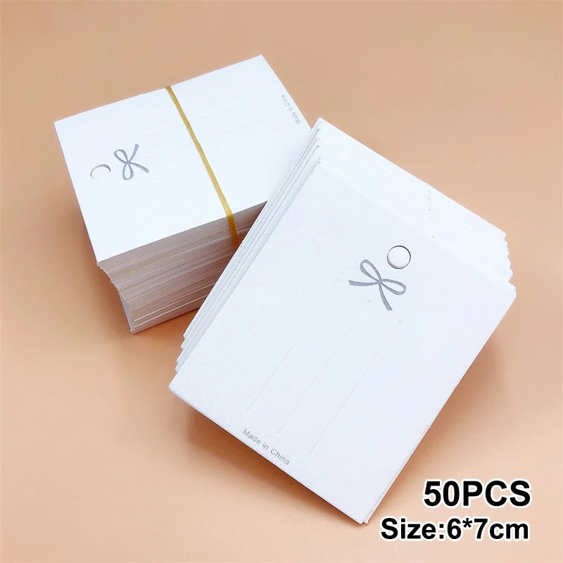 50pcs Display Cards for Necklace Bracelet Earrings Ear Studs Hair Clips