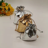 50pcs Silver Drawstring Fabric Bag for Jewelry Packaging Display