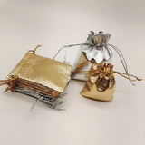 50pcs Silver Drawstring Cloth Bags Wedding Jewelry Packaging