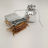 50pcs Silver Drawstring Cloth Bags Wedding Jewelry Packaging