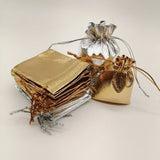 50pcs Silver Drawstring Cloth Bags Wedding Jewelry Packaging