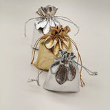 50pcs Silver Drawstring Cloth Bags Wedding Jewelry Packaging