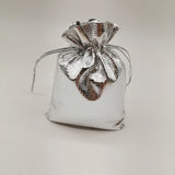50pcs Silver Drawstring Cloth Bags Wedding Jewelry Packaging