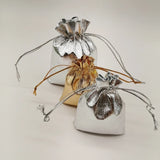 50pcs Silver Drawstring Cloth Bags Wedding Jewelry Packaging