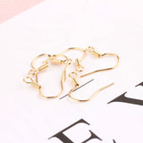 50pcs 18K Gold Plated Spring Ear Hook Earrings Thread DIY Accessories