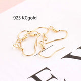 50pcs 18K Gold Plated Spring Ear Hook Earrings Thread DIY Accessories