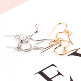 50pcs 18K Gold Plated Spring Ear Hook Earrings Thread DIY Accessories