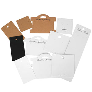 50pcs Earring Hairpin Necklace Display Cards Holder Bulk Paper Packaging