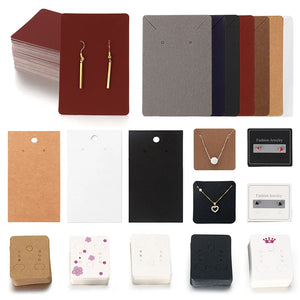 50pcs Jewelry Display Cards for Earrings & Necklaces in Cardboard
