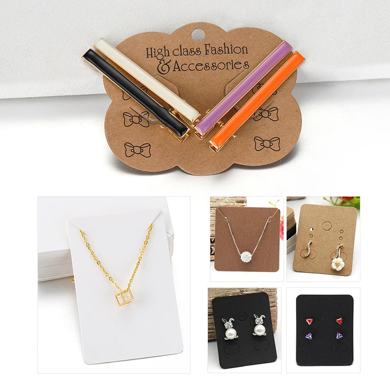 50pcs Jewelry Display Cards for Earrings & Necklaces in Cardboard
