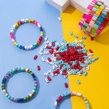 50pcs Rainbow Enamel Beads for DIY Bracelets Boho Style