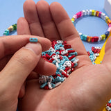 50pcs Rainbow Enamel Beads for DIY Bracelets Boho Style