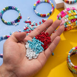 50pcs Rainbow Enamel Beads for DIY Bracelets Boho Style
