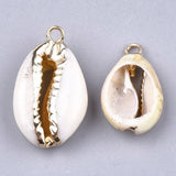 50pcs Electroplate Cowrie Shell Pendants for DIY Jewelry Making