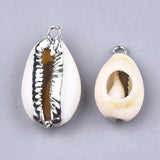 50pcs Electroplate Cowrie Shell Pendants for DIY Jewelry Making