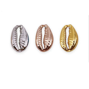 50pcs Electroplated Shell Beads Cowrie Shells For Bracelet Jewelry Craft
