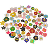 Enamel Flower Charms for Jewelry Making, Sunflower and Rose Pendants