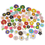 Enamel Flower Charms for Jewelry Making, Sunflower and Rose Pendants