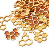 50pcs Enamel Honeycomb Charms Alloy Bee Honeycomb Pendants