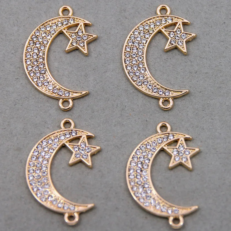 Moon Pentagram Enamel Charms for DIY Necklaces Bracelets