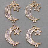 Moon Pentagram Enamel Charms for DIY Necklaces Bracelets