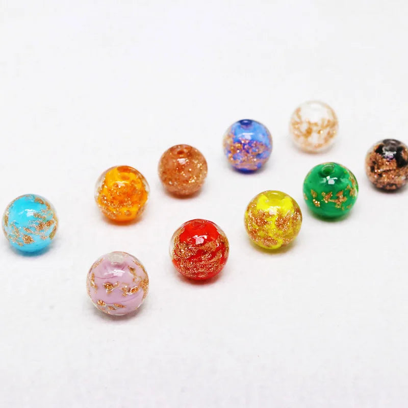 50pcs Glass Candy Beads Ball Pendant Earrings DIY Jewelry Material