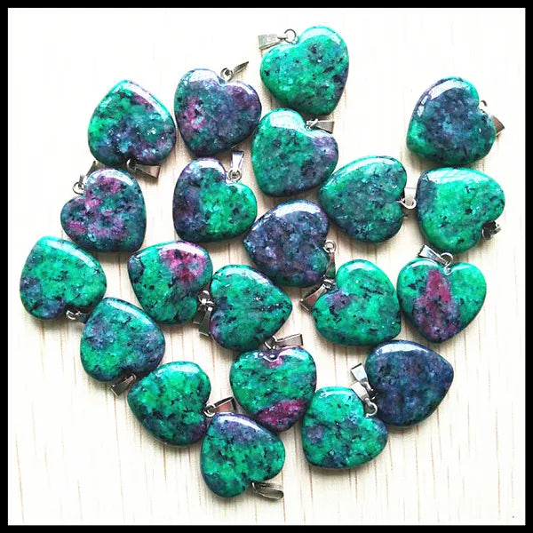 50pcs Red Green Treasure Heart Pendants Charms for Jewelry Making 20mm