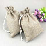 50pcs Faux Jute Sock Hessian Hemp Burlap Jewelry Gift Sack
