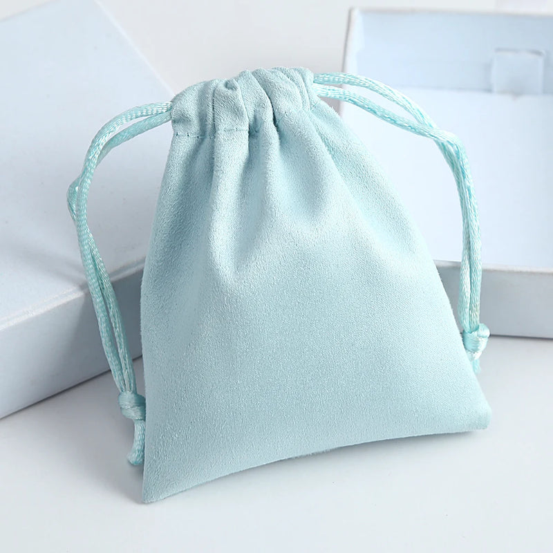 50pcs Flannel Drawstring Jewelry Bag Small Gift Ring Necklace Earring Display