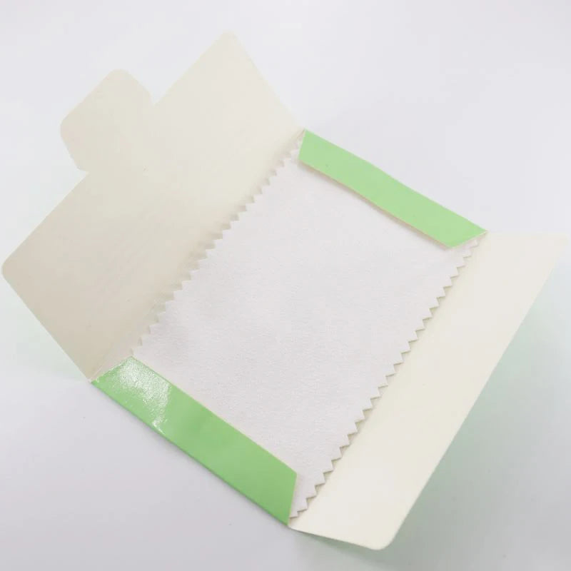 50pcs Flannelette Silver Polishing Cloth in Paper Box 10x6cm