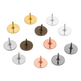 50pcs Butterfly Tie Tack Rose Copper 10mm Blank Glue Brooch DIY Jewelry Findings