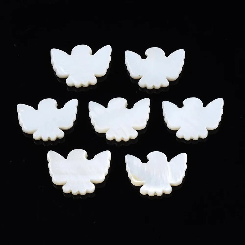 50pcs Floral Freshwater Shell Beads Pigeon Shape for DIY Jewelry Making