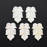 50pcs Floral Freshwater Shell Beads Pigeon Shape for DIY Jewelry Making