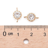 50pcs Mixed Color Flower Brass Micro Pave Cubic Zirconia Links