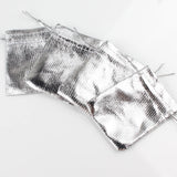 50pcs Foil Jewelry Drawstring Silver Bags Christmas Wedding Party Pouches