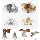 50pcs Foil Jewelry Drawstring Silver Bags Christmas Wedding Party Pouches