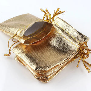 50pcs Foil Jewelry Drawstring Silver Bags Christmas Wedding Party Pouches