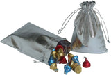 50pcs Foil Jewelry Drawstring Silver Bags Christmas Wedding Party Pouches