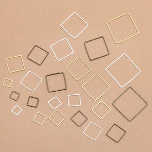 50pcs Square Hollow Charm Pendants for Jewelry Making