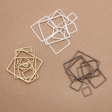 50pcs Square Hollow Charm Pendants for Jewelry Making